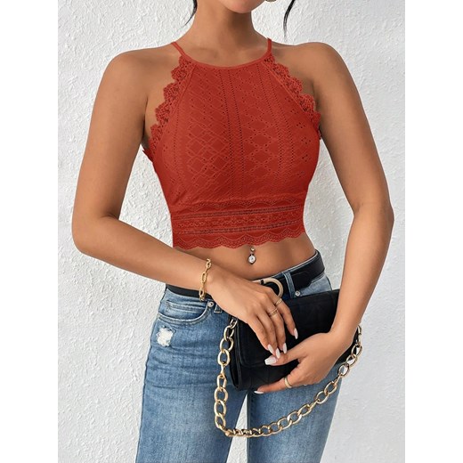 Koronkowy top na ramiączkach - Czerwony XS ze sklepu Intimica.pl w kategorii Bluzki damskie - zdjęcie 186455604