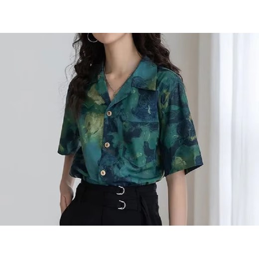 Koszula damska w stylu oversize - Niebieski S ze sklepu Intimica.pl w kategorii Koszule damskie - zdjęcie 186455634