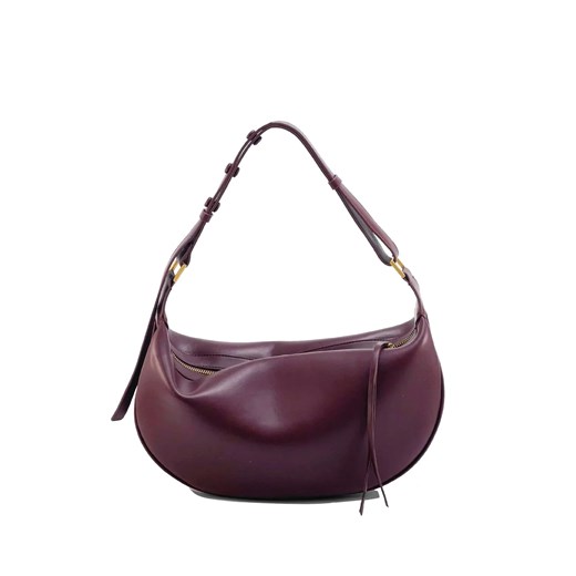 Skórzana torebka łódka - Bordowy ze sklepu Intimica.pl w kategorii Torebki hobo - zdjęcie 186456450