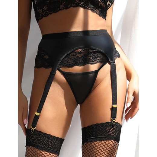 Skórzany pas do pończoch - Czarny XS-S ze sklepu Intimica.pl w kategorii Akcesoria do bielizny - zdjęcie 186456472