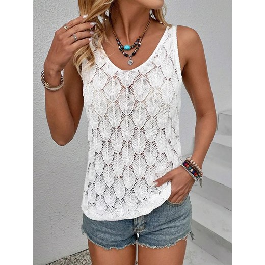 Top damski z motywem w pióra - Biały S ze sklepu Intimica.pl w kategorii Bluzki damskie - zdjęcie 186456711