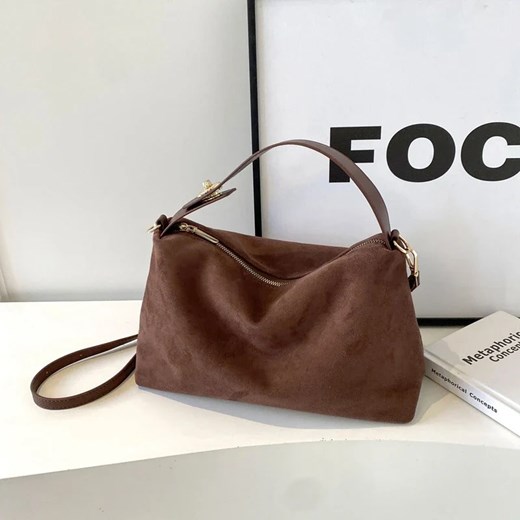 Torba z miękkiego materiału - Brązowy ze sklepu Intimica.pl w kategorii Listonoszki - zdjęcie 186456753