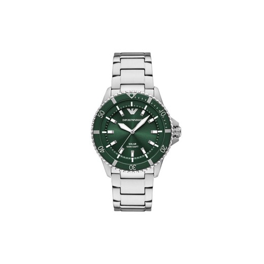 Zegarek Emporio Armani World Explorer AR11698 Srebrny ze sklepu eobuwie.pl w kategorii Zegarki - zdjęcie 186457003