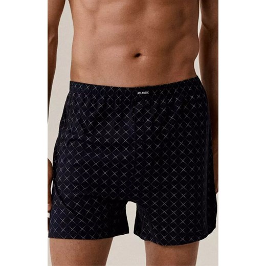 2-pack luźne bokserki męskie 2MBX-077-GRA/ZIEC, Kolor granatowo-zielony, Rozmiar M, ATLANTIC ze sklepu Primodo w kategorii Majtki męskie - zdjęcie 186457941