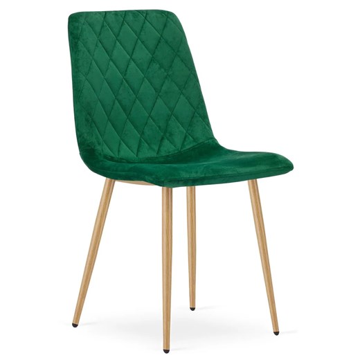 Zestaw 4 ciemnozielonych krzeseł metalowych T6-B42 ze sklepu Edinos.pl w kategorii Krzesła - zdjęcie 186458451