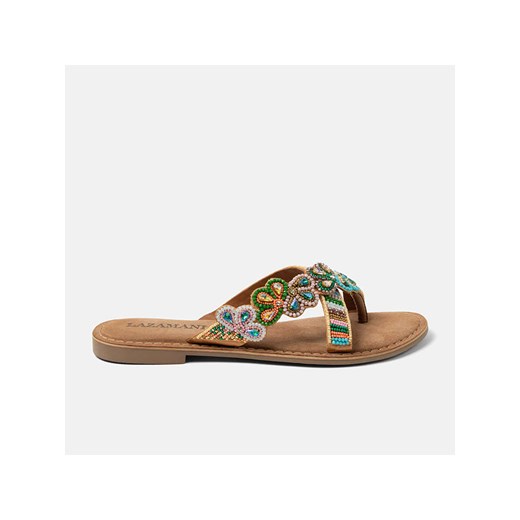 Lazamani Skórzane klapki ze wzorem ze sklepu Limango Polska w kategorii Klapki damskie - zdjęcie 186460491