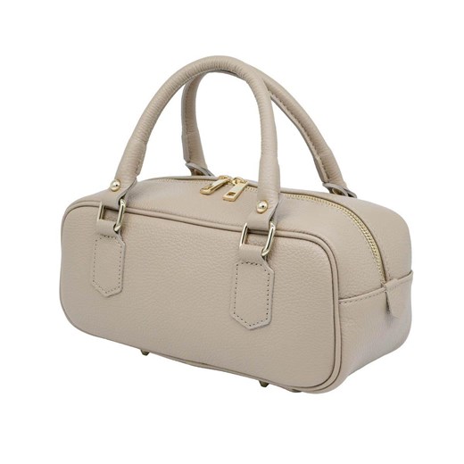 Torebka skórzana Ambra ciepły beż Genuine Leather ze sklepu Rafallo w kategorii Kuferki - zdjęcie 186461060