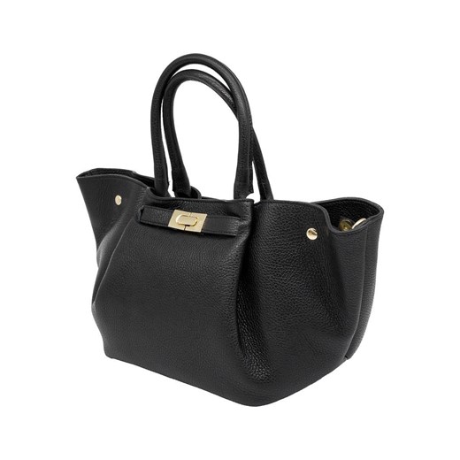 Skórzana shopperka Aurelia czarna Genuine Leather ze sklepu Rafallo w kategorii Torby Shopper bag - zdjęcie 186461061