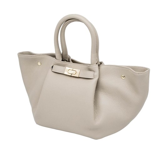Skórzana shopperka Aurelia Beżowa Genuine Leather ze sklepu Rafallo w kategorii Torby Shopper bag - zdjęcie 186461062
