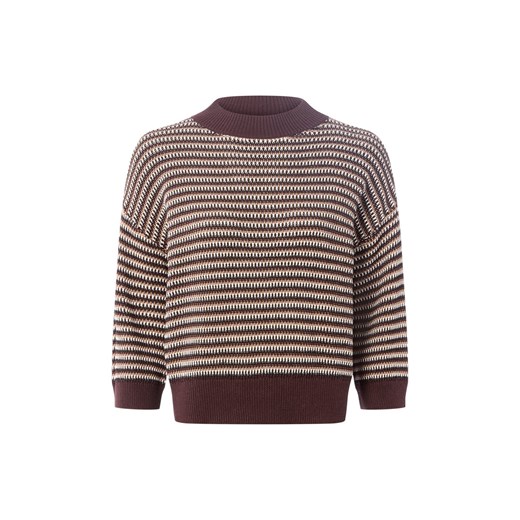 Opus Sweter damski z dzianiny - Peipina Kobiety Bawełna bakłażanowy wzorzysty ze sklepu vangraaf w kategorii Swetry damskie - zdjęcie 186461121