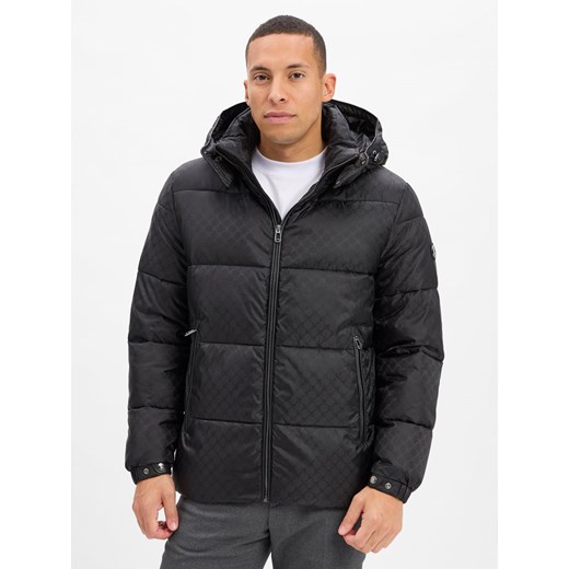 JOOP! Męska kurtka pikowana - Ambro Mężczyźni Sztuczne włókno czarny jednolity ze sklepu vangraaf w kategorii Kurtki męskie - zdjęcie 186461161