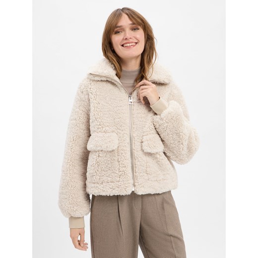 Marc O'Polo Damska kurtka z pluszowym futerkiem Kobiety écru jednolity - id: 781369-0001-00380 - marki Marc O'Polo - 186461164 Marc O'Polo Damska kurtka z pluszowym futerkiem Kobiety écru jednolity ze sklepu vangraaf w kategorii Kurtki damskie - zdjęcie 186461164