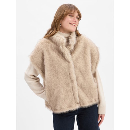 Neo Noir Damska kamizelka ze sztucznego futra - Kevini Kobiety beżowy marmurkowy ze sklepu vangraaf w kategorii Kamizelki damskie - zdjęcie 186461171