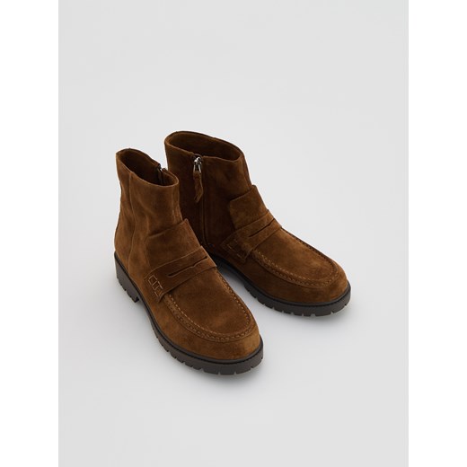 Reserved - Zamszowe botki - beżowy Reserved 36 Reserved