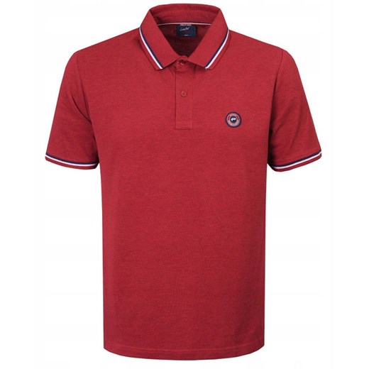 Męska, Bawełniana Koszulka Polo - Pako Jeans - Czerwona TSPJNSpoloMAKSIMcr ze sklepu JegoSzafa.pl w kategorii T-shirty męskie - zdjęcie 186461441