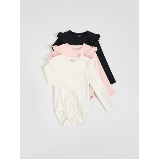 Reserved - Bawełniane body 3 pack - złamana biel ze sklepu Reserved w kategorii Body niemowlęce - zdjęcie 186462092