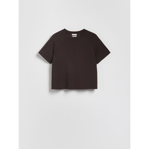 Reserved - T-shirt regular z modalem - ciemnobrązowy ze sklepu Reserved w kategorii Bluzki damskie - zdjęcie 186462433