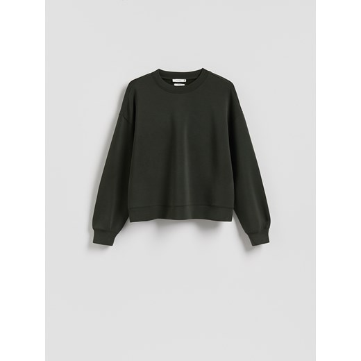 Reserved - Bluza z modalem - ciemnozielony ze sklepu Reserved w kategorii Bluzy damskie - zdjęcie 186462643