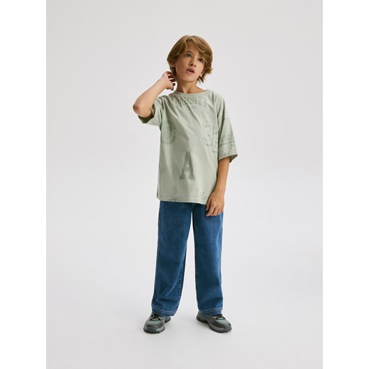 Reserved - T-shirt oversize - miętowy - id: 959BE-65X - marki Reserved - 186462930 Reserved - T-shirt oversize - miętowy ze sklepu Reserved w kategorii T-shirty chłopięce - zdjęcie 186462930