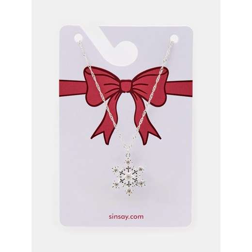 Sinsay - Naszyjnik z błyszczącym wykończeniem - srebrny Sinsay One Size Sinsay