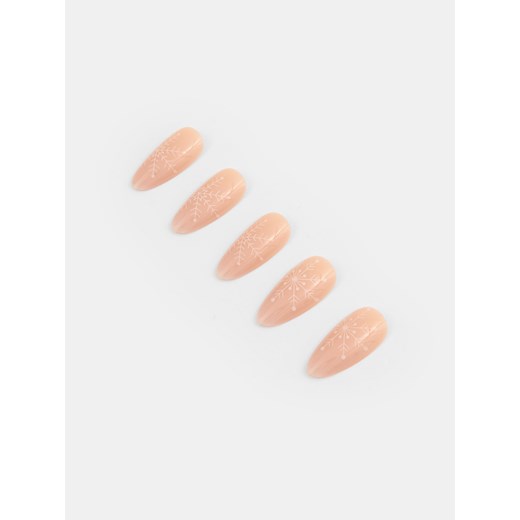 Sinsay - Sztuczne paznokcie z błyszczącym wykończeniem - różowy Sinsay One Size Sinsay