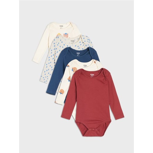 Sinsay - Body 5 pack - kremowy - id: 009FX-01X - marki Sinsay - 186463994 Sinsay - Body 5 pack - kremowy ze sklepu Sinsay w kategorii Body niemowlęce - zdjęcie 186463994