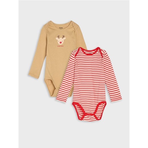 Sinsay - Body 2 pack - kremowy ze sklepu Sinsay w kategorii Body niemowlęce - zdjęcie 186464031