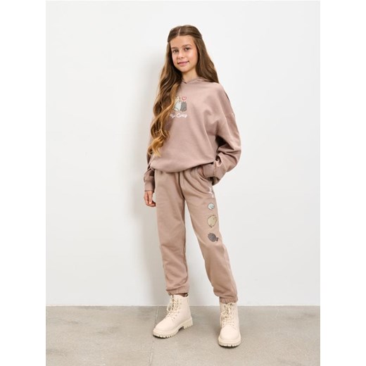 Sinsay - Spodnie jogger z nadrukiem Pusheen The Cat - brązowy ze sklepu Sinsay w kategorii Spodnie dziewczęce - zdjęcie 186464151