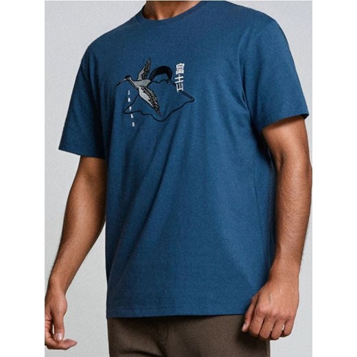 Sinsay - Koszulka z krótkim rękawem - granatowy ze sklepu Sinsay w kategorii T-shirty męskie - zdjęcie 186464212