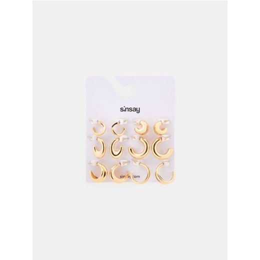 Sinsay - Kolczyki z błyszczącym wykończniem 6 pack - złoty ze sklepu Sinsay w kategorii Kolczyki - zdjęcie 186464252