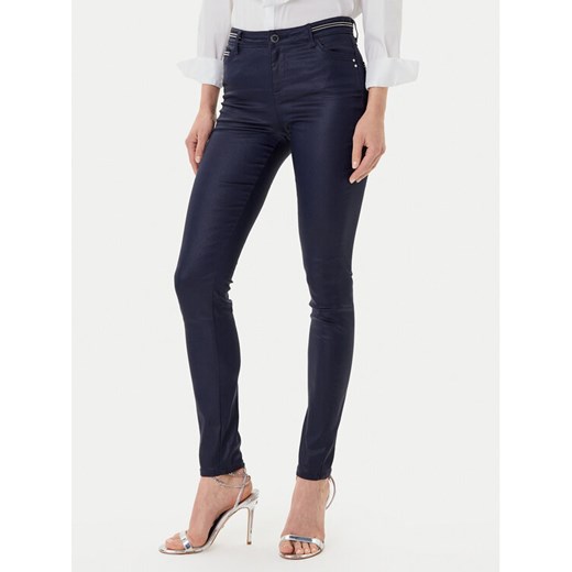 Morgan Spodnie materiałowe 212-PALONA Granatowy Slim Fit ze sklepu MODIVO w kategorii Spodnie damskie - zdjęcie 186469102
