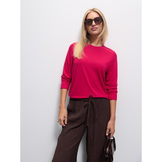 Mohito - Różowy longsleeve - fuksjowy ze sklepu Mohito w kategorii Bluzy damskie - zdjęcie 186469890