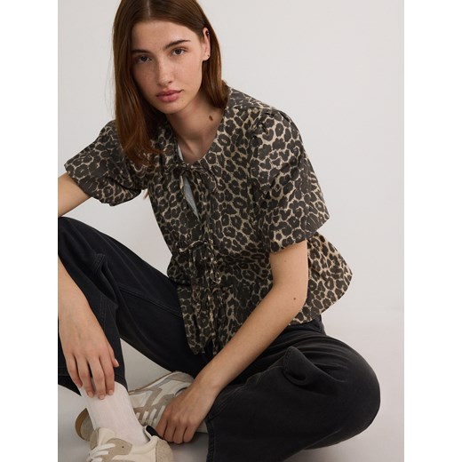 Reserved - Bluzka z wiązaniem - wielobarwny ze sklepu Reserved w kategorii Bluzki damskie - zdjęcie 186470963