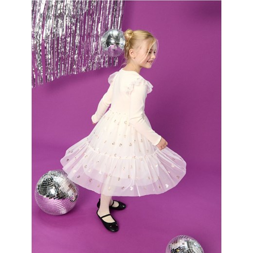 Sinsay - Elegancka sukienka babydoll - kremowy ze sklepu Sinsay w kategorii Sukienki dziewczęce - zdjęcie 186471982