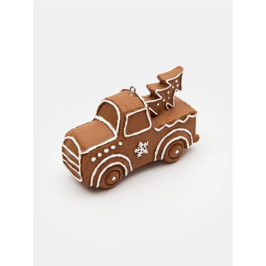 Sinsay - Dekoracja świąteczna w kształcie samochodu z choinką - brązowy Sinsay One Size Sinsay