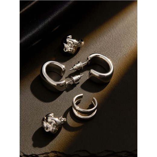 Sinsay - Kolczyki 3 pack - srebrny ze sklepu Sinsay w kategorii Kolczyki - zdjęcie 186472160