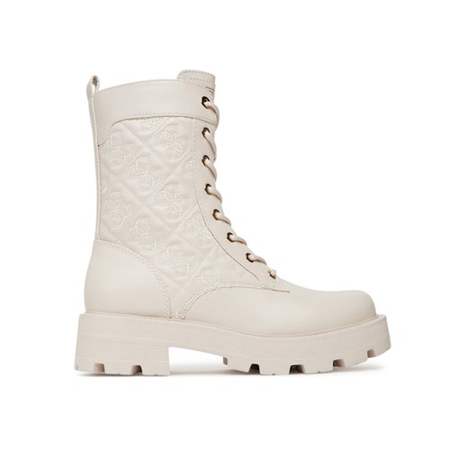 Trzewiki Guess FLTYAN ELE10 Écru ze sklepu eobuwie.pl w kategorii Workery damskie - zdjęcie 186472243
