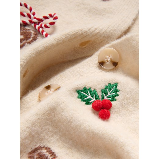 Reserved - Świąteczny kardigan - kremowy Reserved 152 (11 lat) Reserved