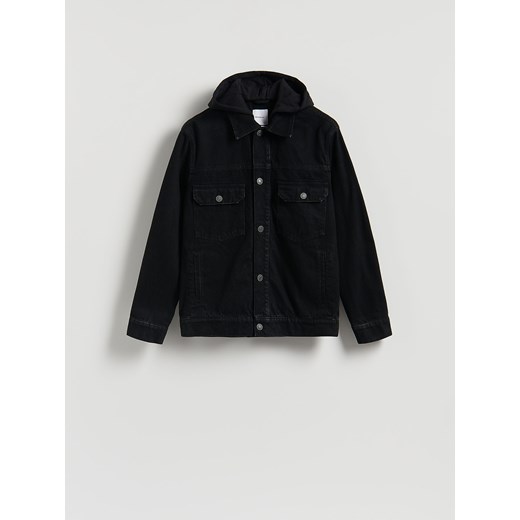 Reserved - Jeansowa katana z kapturem - czarny ze sklepu Reserved w kategorii Kurtki męskie - zdjęcie 186473934