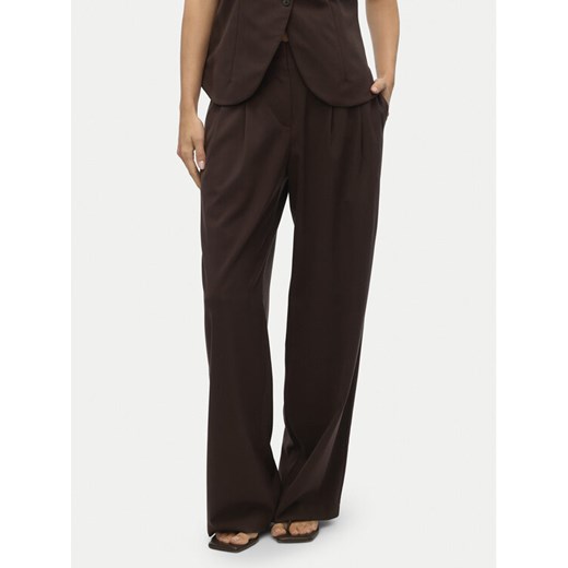 Vero Moda Spodnie materiałowe Sigga 10336315 Brązowy Wide Leg ze sklepu MODIVO w kategorii Spodnie damskie - zdjęcie 186475050