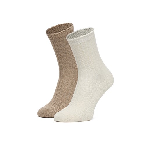 Nine West Skarpety długie CEO_AS_NW_08_W_AW25 (2 PACK) Écru ze sklepu MODIVO w kategorii Skarpetki damskie - zdjęcie 186475062