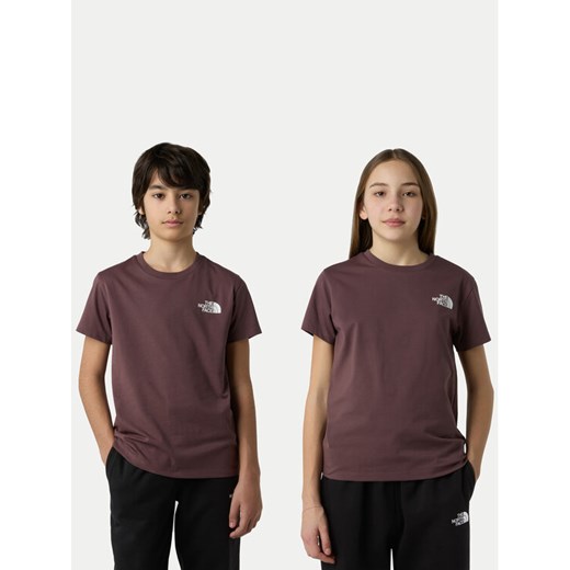 The North Face T-Shirt Simple Dome NF0A87T4 Brązowy Regular Fit ze sklepu MODIVO w kategorii T-shirty chłopięce - zdjęcie 186475072