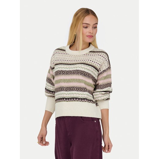 ONLY Sweter Arianne 15285832 Beżowy Regular Fit ze sklepu MODIVO w kategorii Swetry damskie - zdjęcie 186475393