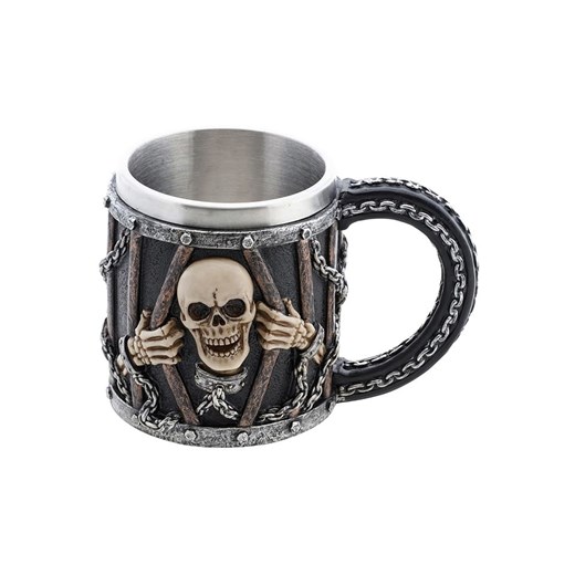 CHAKS Kubek &quot;Prisonner Skull&quot; w kolorze czarno-beżowym - 9,5 x 10 cm ze sklepu Limango Polska w kategorii Kubki - zdjęcie 186477333