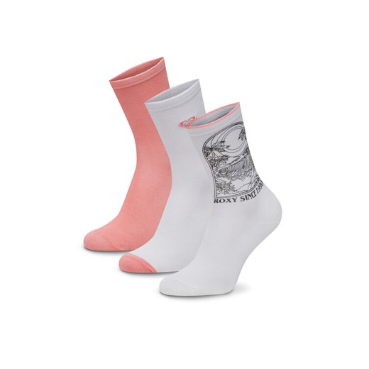 Skarpety długie Roxy AS_ROXY_05W_SS25 (3-PACK) Różowy ze sklepu eobuwie.pl w kategorii Skarpetki damskie - zdjęcie 186478324