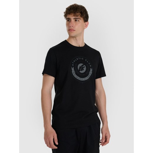 Męski t-shirt z nadrukiem 4F 4FRAW25TTSHM3338 - czarny ze sklepu Sportstylestory.com w kategorii T-shirty męskie - zdjęcie 186480761
