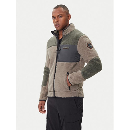 Napapijri Polar Yupik NP0A4GNT Zielony Regular Fit ze sklepu MODIVO w kategorii Bluzy męskie - zdjęcie 186484301