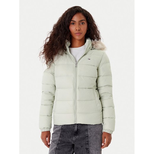 Tommy Jeans Kurtka puchowa Basic DW0DW18312 Zielony Slim Fit ze sklepu MODIVO w kategorii Kurtki damskie - zdjęcie 186484314