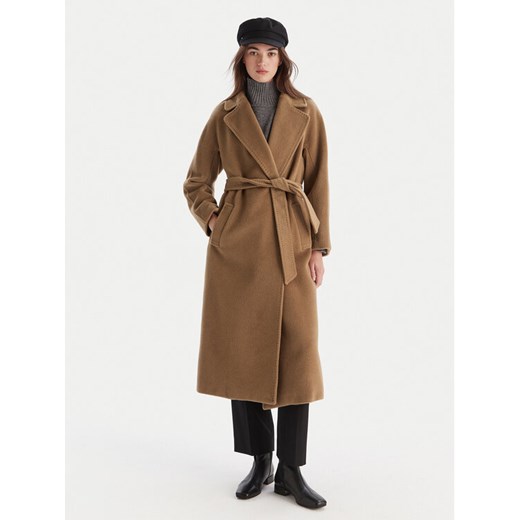 Weekend Max Mara Płaszcz wełniany Tempera 2525016082 Brązowy Regular Fit ze sklepu MODIVO w kategorii Płaszcze damskie - zdjęcie 186484323