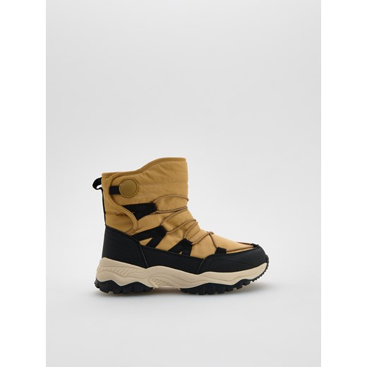 Reserved - Śniegowce na rzepy - brązowy ze sklepu Reserved w kategorii Buty zimowe dziecięce - zdjęcie 186485702
